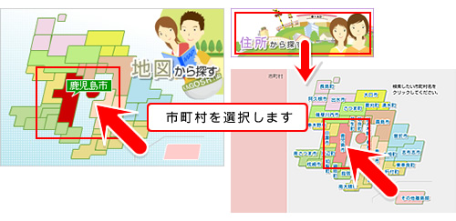 市町村を選択します